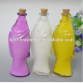 Haonai Eco-Friendly Feature FDA,SGS food grade fish glass bottles with cork cover